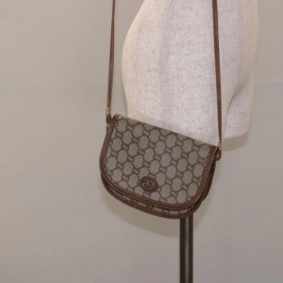 GUCCI GG Plus Supreme Shoulder Bag PVC Beige Gold Auth th6187 - Picture 15 of 16